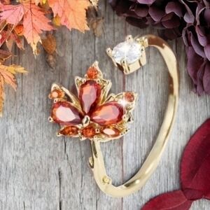 ANTHROPOLOGIE ADJUSTABLE MAPLE LEAF RING 1